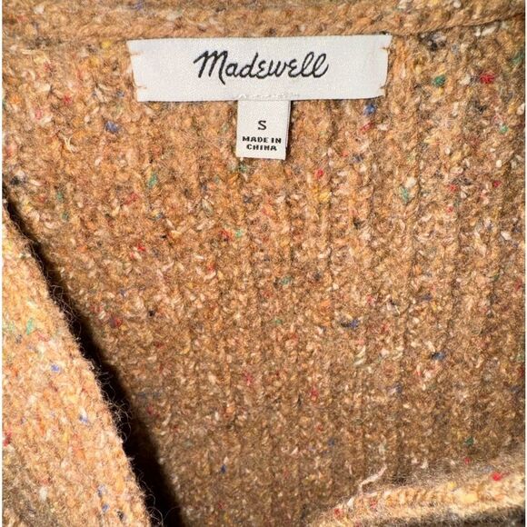 MADEWELL CAMEL KNIT CARDIGAN THAT USES SMALL SPECKLED COLORS OF YARN SIZE SMALL - Picture 4 of 4